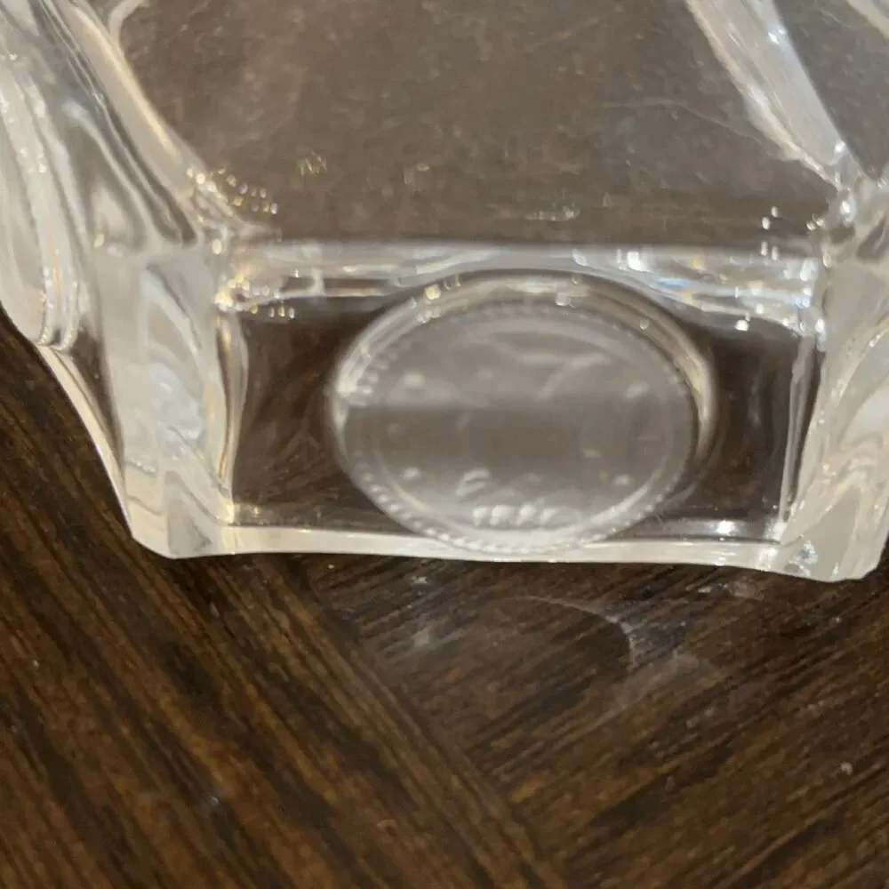 Setof 2  Clear Glass Hexagonal Taper Candle Holders 6